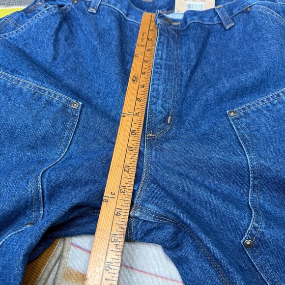 Carhartt Mens 38x34 Blue Loose Original Fit Double-Front Denim Logger Dungarees - Picture 6 of 11